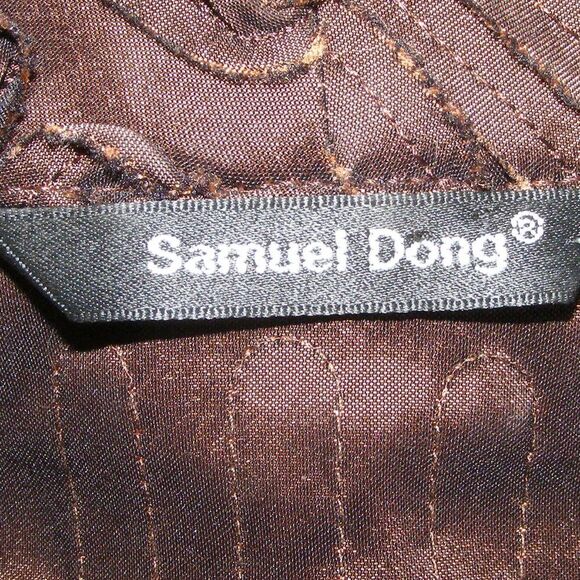SAMUEL DONG Jacket, M, Brown, Ribbon Strips, Zipper front, Hand Wash - Picture 11 of 14